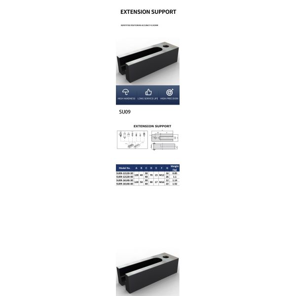 Heavy-Duty Extension Support for CNC Clamping Machining Milling Workholding