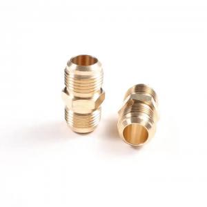 Buy cheap Custom 1/4 Brass Fitting 1/2 3/4 5/8 Nipple Connector Pipe Threaded Copper Brass Union Nipple Insert Nut product