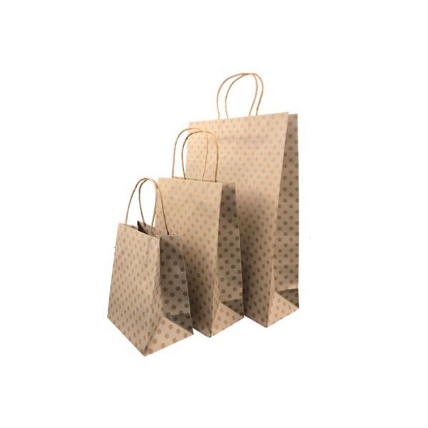 Biodegradable Luxury Christmas Packaging , Custom Printed Brown Paper Bags