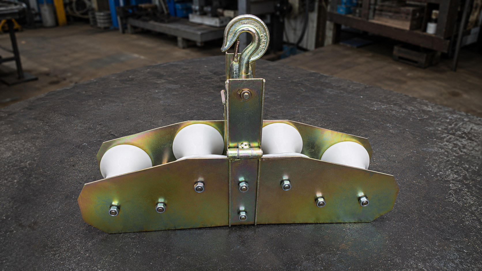 20kN Rated Load OPGW Cable Pulley Block with Max 22mm Cable Diameter and Cable Protection Design