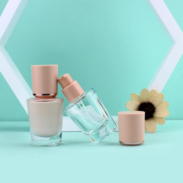 Square 30ml Liquid Foundation Bottles Cosmetic Glass Containers