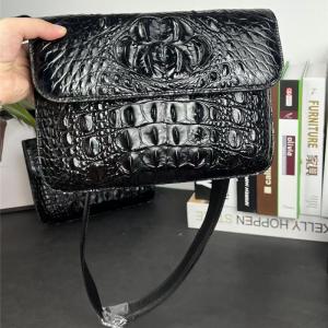 China Authentic Crocodile Skin Men's Small Shoulder Bag Ultrathin Flap Purse Genuine Alligator Leather Male Messenger Bag on sale