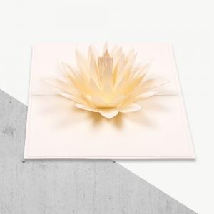 Buy cheap Offset Printing 3D Pop Up Greeting Card White Water Lily Shape CE ROHS FCC Certificates product