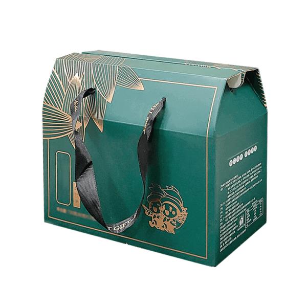 Reusable Cardboard Food Packaging Box Takeaway Kraft Gable Boxes With Handle