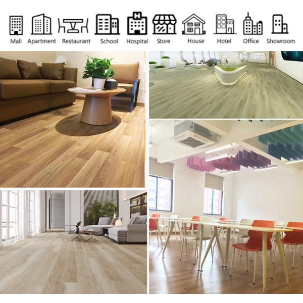 PVC SPC Flooring Wood Look Vinyl Plank 8mm Hybrid Flooring With Limestone Embossed