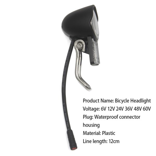 Custom Design 2Pin Waterproof EBike Front Light Electric Bicycle Headlight
