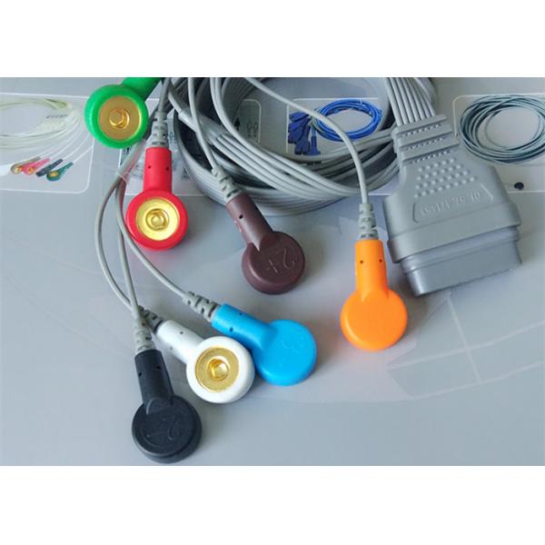 DMS Holter ECG Cable , 7 Leads IEC Snap Electrode Lead Wires DB Pin Connector