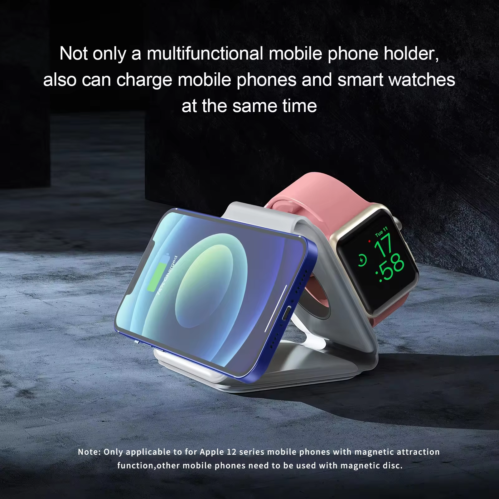 15W Foldable 3 In 1 Electric Wireless Charger For iPhone Apple Smartwatch Fast Charging Phone Stand
