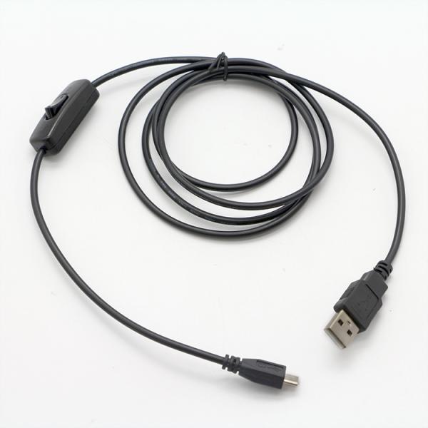 High Quality 1M ON OFF Controller Micro B to USB A Extension Cable with Switch for LED Lamp