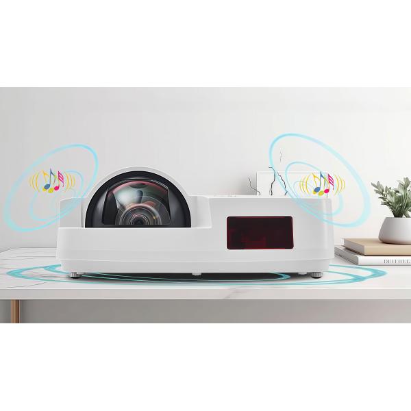 Bright 3700 Lumens Short Throw Projector with 3LCD Technology for Classrooms and Meetings