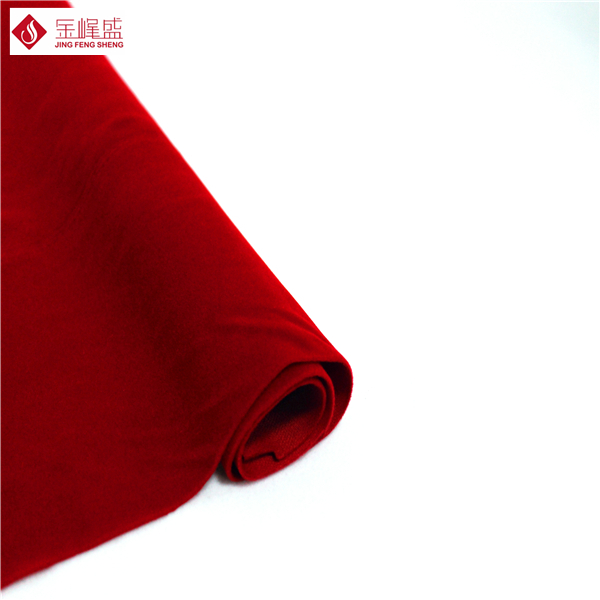 Red Fashion Warp Kintting Flocking Fabric With Soft Comfortable Plush