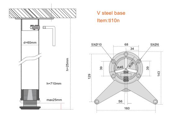 Iron / Stainless Steel Replacement Metal Table Legs , Metal Sofa Feet Long Durability