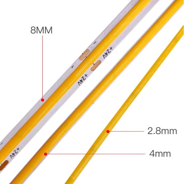 COB Strip Light 320leds 512leds 384leds 480leds Rgb Light Bar 12V 24V Waterproof Flexible Light Strip