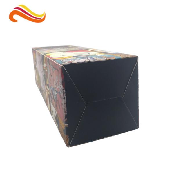 Silver Foil Logo Cardboard Wine Bottle Gift Box Packaging CMYK Printing With Ribbon