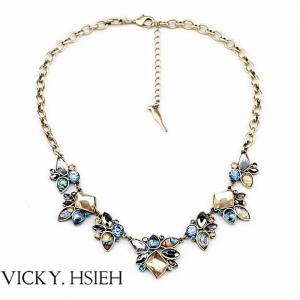 Buy cheap VICKY.HSIEH Brass Ox Tone Multi Color Resin Bead Latest Design Beads Necklace product