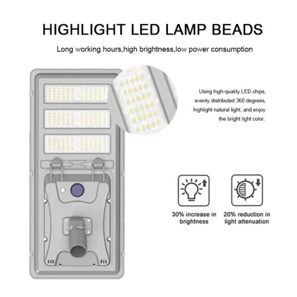 LED Solar Street Light With Remote Control Automatic Dimming for Industrial Parks