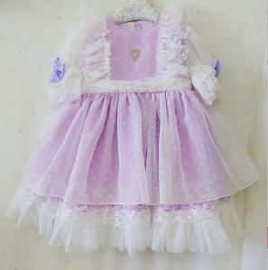 China Purple Color Princess Dress Boutique 100% Cotton Casual on sale