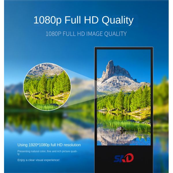 55 Inch Vertical Advertising Machine for Shopping Malls Supermarkets Touch Screen LCD Player 3.91mm IP65 Android 11 SDK Support