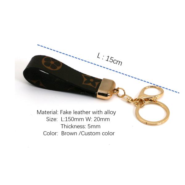 2cm Wide Custom Leather Keychains Brown Printing For Clothes OEM ODM