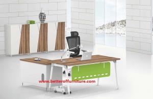 Buy cheap Wooden and steel  L Shape Office Furniture  Executive Desk L1600X800MM with side wooden cabinet product