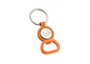 Buy cheap Zinc Alloy Metal Shopping Trolley Coin Holder Keyring Round Bottle Opener product