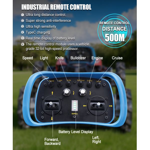 Industrial 4-Stroke Remote-Controlled Lawn Mower, Home & Agricultural Gasoline Weeder, Suitable for Land Reclamation Lawn Mower