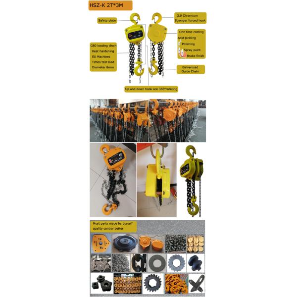 Mine Galvanized Steel 2t Movable Lifting Chain Block