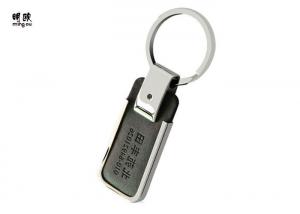 Buy cheap Square Hot Press PU Key Chain Rings Leather , Custom Logo Leather Strap Keychain product