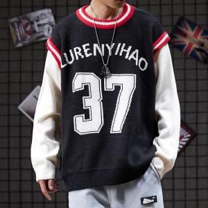 Buy cheap small quantity clothing manufacturer OEM Skateboard Baseball Fake Two Piece Sweater product