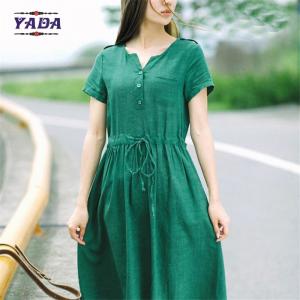China Casual linen summer casual formal office dresses designer dress for women on sale