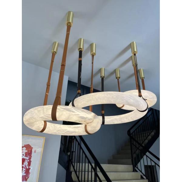100V - 277V Round Ring Chandelier 30W Alabaster Round Chandelier