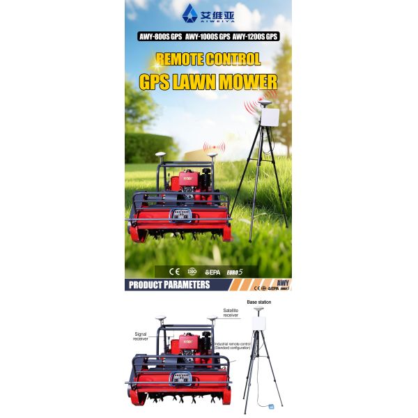 GPS DIY Industrial 4-Stroke Cordless Self Propelled Smart Crawler Lawn Mower Farm All Terrain Remote Control Compact Slope Weed