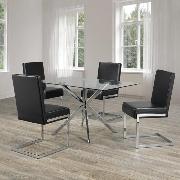Square 47kgs 150cm Modern Glass Dining Table