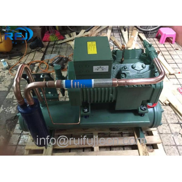 Technical view of refrigeration condensing unit components