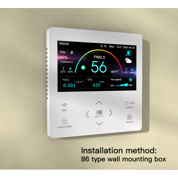 4.3 Inch WiFi Smart Fresh Air Ventilation Controller For HRV & ERV Systems