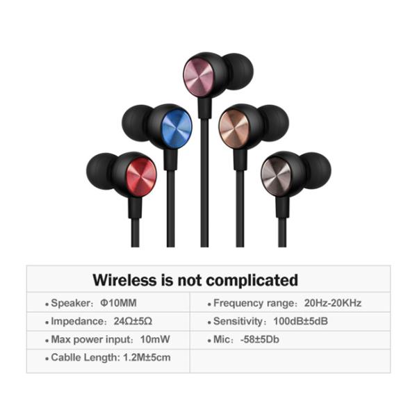 CE FCC ROHS Cable Noise Cancelling Earphones Wired Bluetooth Earbuds