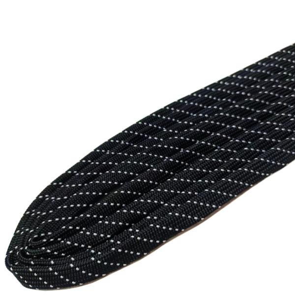 Polyester Flat Drawstring Cord For Hoodie Black Elastic Shock Cord