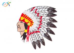 Buy cheap Custom American Indian Iron On Embroidered  Patches With Laser Cut Border product