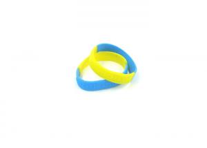 China Eco Friendly Cool Silicone Bracelets , Segmented Embossed Silicone Wristbands on sale