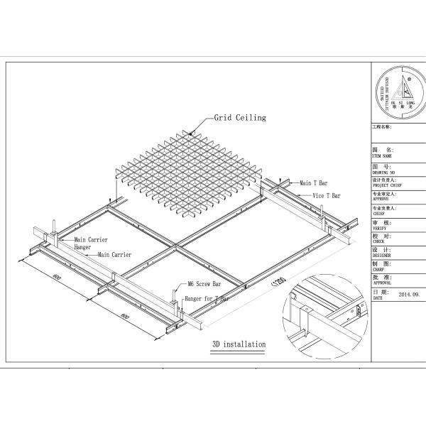 Building Wall Ceiling Covering Decorational Materials RAL 9016 Suspended Metal Square Cell Ceiling Grid