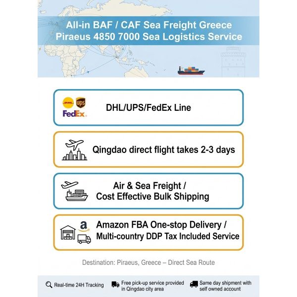 All-in BAF / CAF Sea Freight Greece Piraeus Sea Logistics Service
