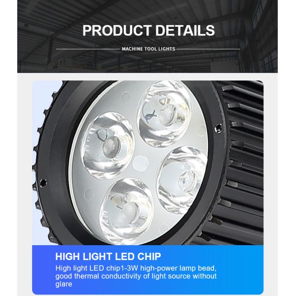 OUJVAN F3 LED Machine Light with 360° Flexible Hose IP67 Waterproof and 50000H Lifespan for Industrial Machines