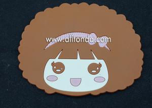 Buy cheap Cute thin coaster custom cartoon monkey girls figures shape pvc silicone coaster promotion gifts product