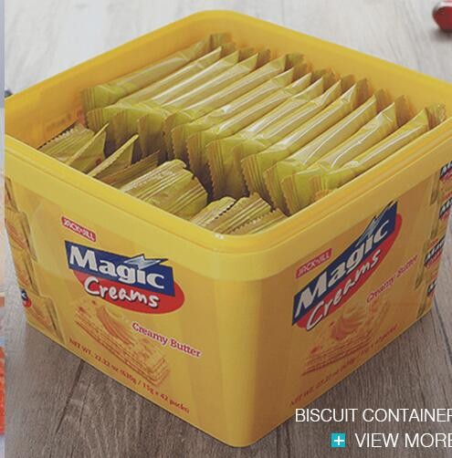 Square Biscuit Disposable Plastic Containers 2.5L In Mold Labeling