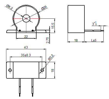 Mini High Accuracy Class 50 - 60Hz 10mA Small Current Transformer WSD-701 Model