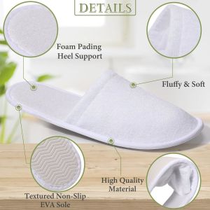 Disposable Slippers, Closed Toe SPA Slippers Non-Slip Slippers Comfortable