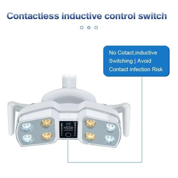8 LED Dental Light with Sensor Switch Dental Chair Cold Light Square Reflector Dental Lamp