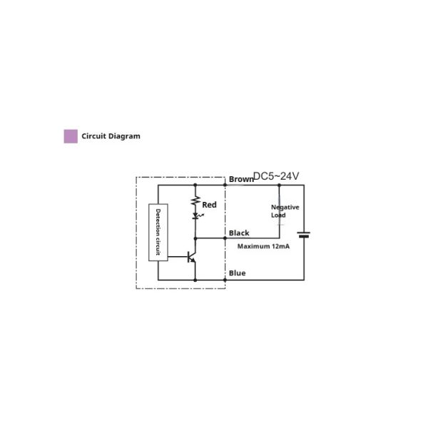 ZPSC008R Cylinder Proximity Sensor Magnetic Detection Transducer Downward SN Pole DC 5-24v 12mA Output