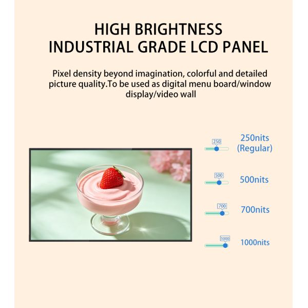 MJK Android 32 Inch Wall Mount Smart LCD Digital Poster OEM Indoor Advertising Digital Signage Cloud-Based Elevator Animation