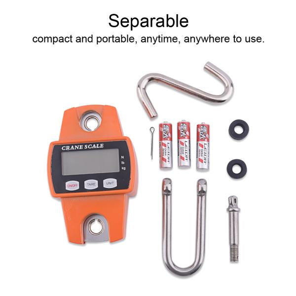20 Pieces 300kg / 50g Digital LCD Smart Electronic Hook Scale Professional Waterproof Detachable Hook Industrial Scale Hanging